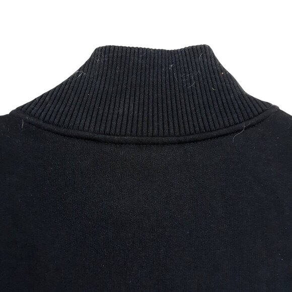 Men Black Button Zip-Front Sweatshirt Ribbed Collar Cuffs Apt 9 XLT - Picture 5 of 8